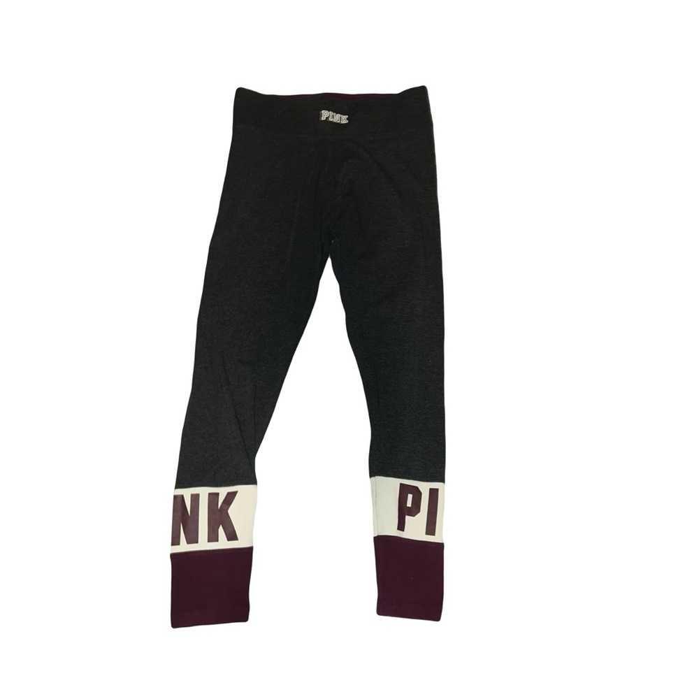 PINK Victoria's Secret Size Medium Maroon and Grey Leggings
